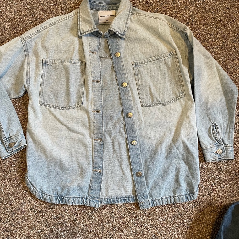 Celebrity pink denim jacket